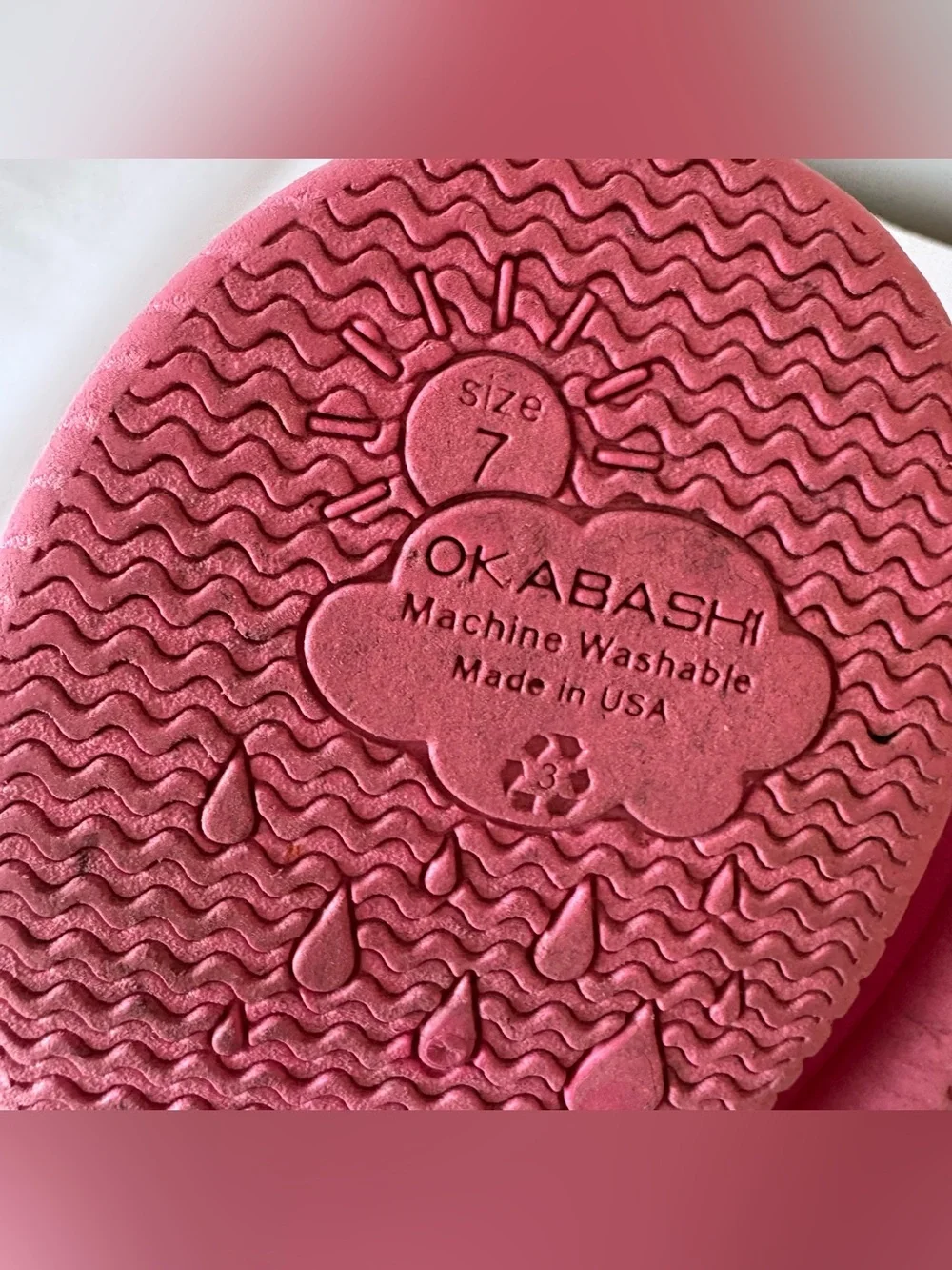 OKABASHI Size 7 Toddler Girls Pink Rain Boots